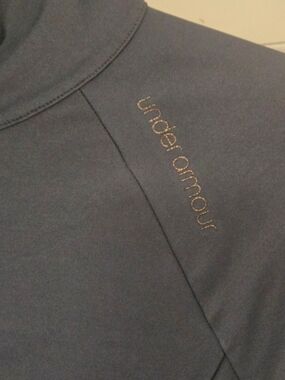 Under Armour Navy Blue Pullover with Metallic Logo